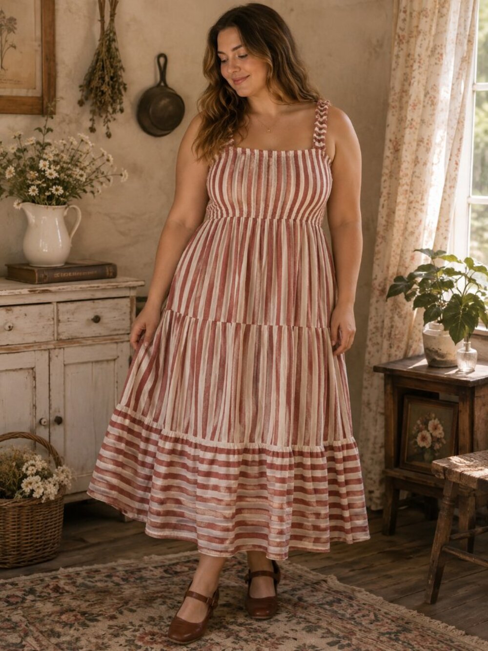 Marine Layer Cotton Striped Maxi Dress